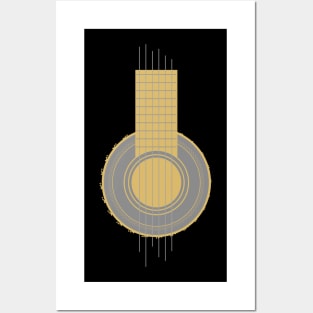 Guitar player // Gold Solid Posters and Art